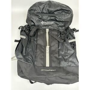 Arrowhead Outdoor Backpack Hiking Duffle Bag Camping Black Zipper Drawstring LG